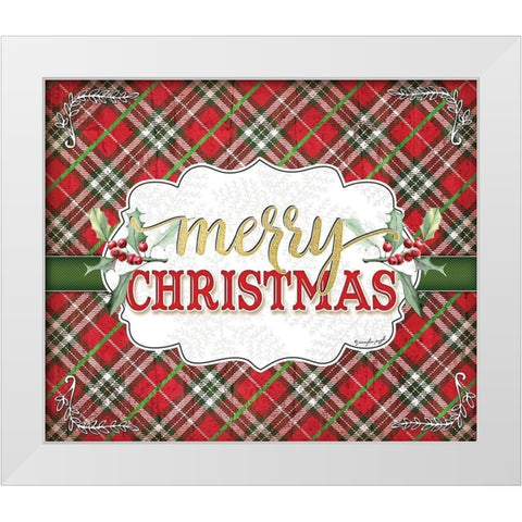 Merry Christmas White Modern Wood Framed Art Print by Pugh, Jennifer