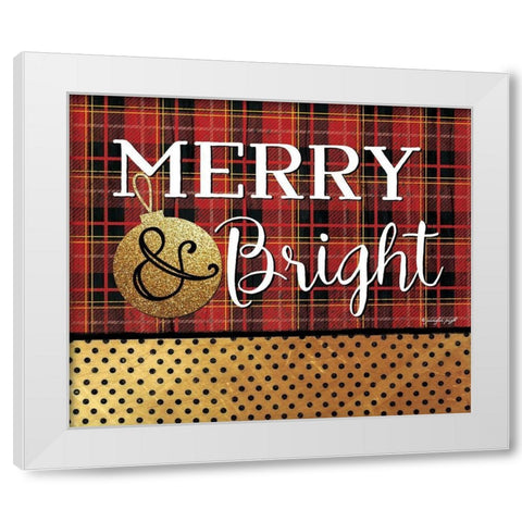 Merry and Bright White Modern Wood Framed Art Print by Pugh, Jennifer