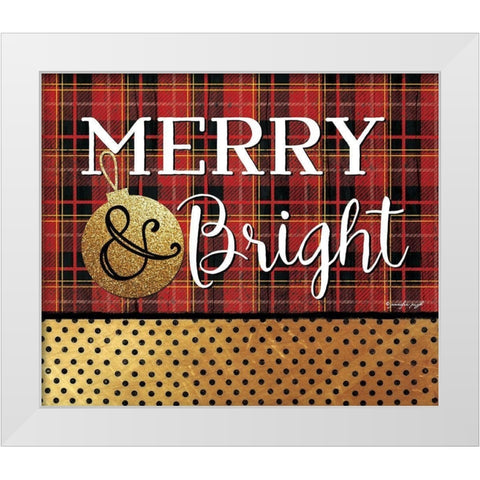 Merry and Bright White Modern Wood Framed Art Print by Pugh, Jennifer