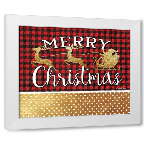 Merry Christmas White Modern Wood Framed Art Print by Pugh, Jennifer