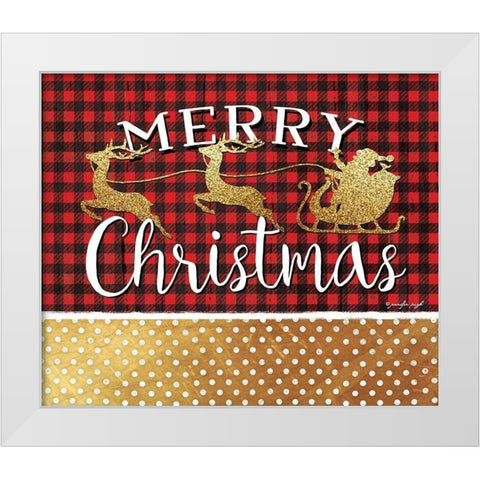 Merry Christmas White Modern Wood Framed Art Print by Pugh, Jennifer