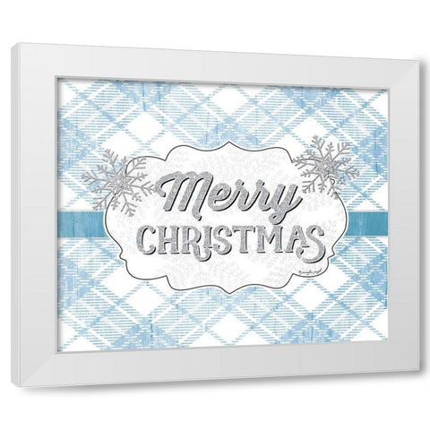 Merry Christmas White Modern Wood Framed Art Print by Pugh, Jennifer