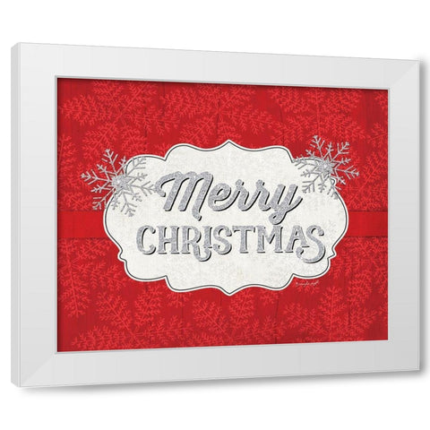 Merry Christmas White Modern Wood Framed Art Print by Pugh, Jennifer