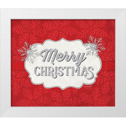 Merry Christmas White Modern Wood Framed Art Print by Pugh, Jennifer