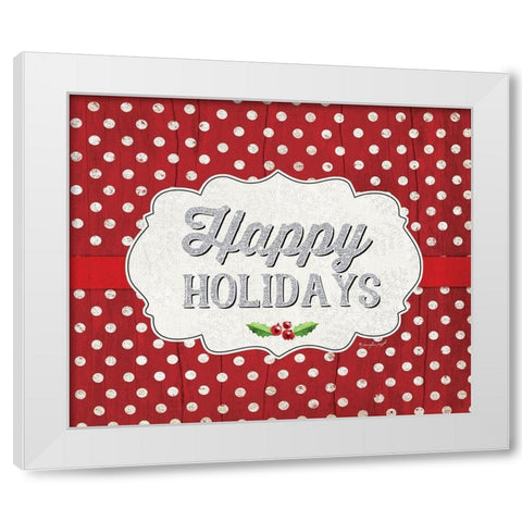 Happy Holidays White Modern Wood Framed Art Print by Pugh, Jennifer