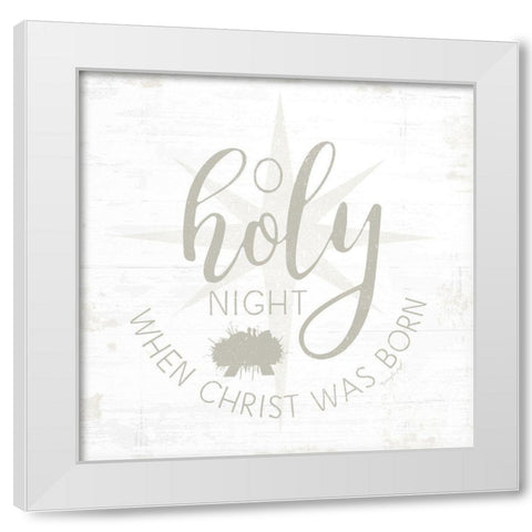 O Holy Night White Modern Wood Framed Art Print by Pugh, Jennifer