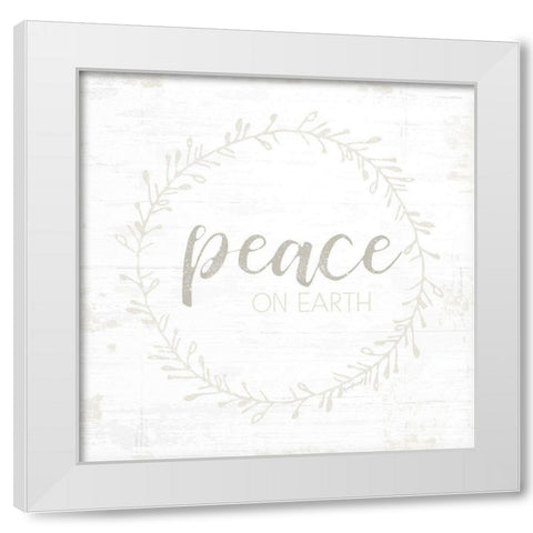 Peace on Earth White Modern Wood Framed Art Print by Pugh, Jennifer