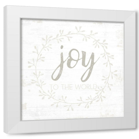 Joy to the World White Modern Wood Framed Art Print by Pugh, Jennifer