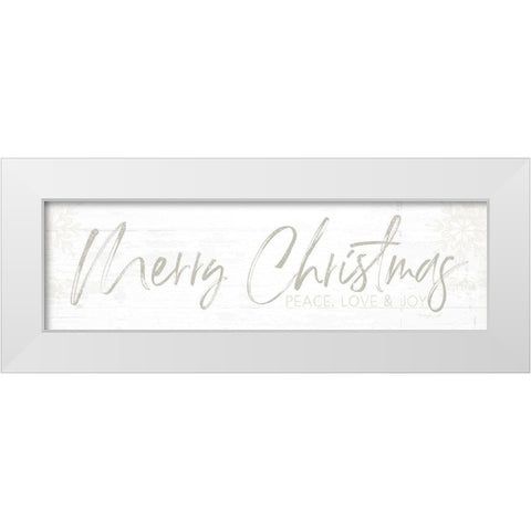 Merry Christmas White Modern Wood Framed Art Print by Pugh, Jennifer