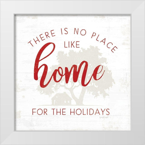 No Place Like Home - Red White Modern Wood Framed Art Print by Pugh, Jennifer