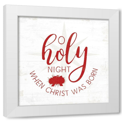 O Holy Night - Red White Modern Wood Framed Art Print by Pugh, Jennifer