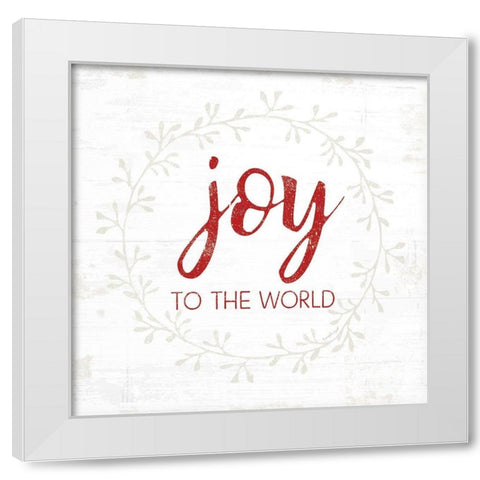 Joy to the World - Red White Modern Wood Framed Art Print by Pugh, Jennifer