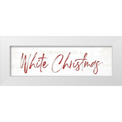 White Christmas - Red White Modern Wood Framed Art Print by Pugh, Jennifer