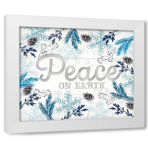 Peace White Modern Wood Framed Art Print by Pugh, Jennifer