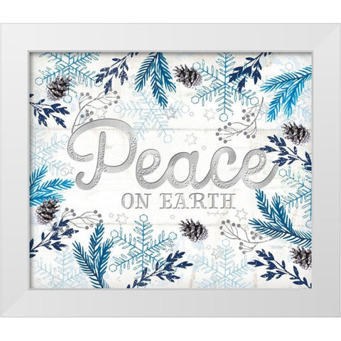 Peace White Modern Wood Framed Art Print by Pugh, Jennifer