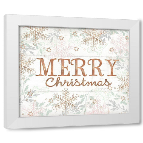 Merry Christmas White Modern Wood Framed Art Print by Pugh, Jennifer