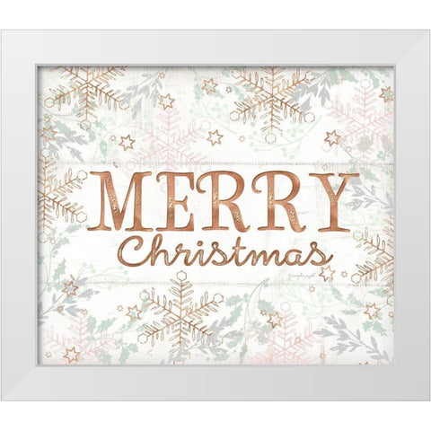 Merry Christmas White Modern Wood Framed Art Print by Pugh, Jennifer