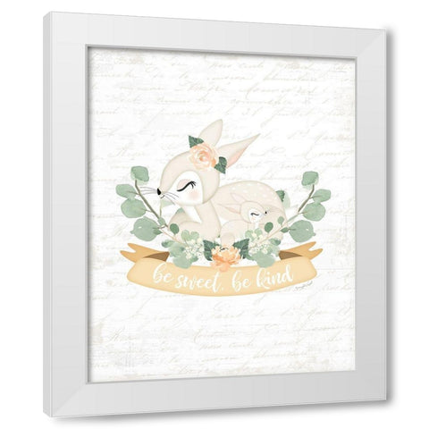 Sweet Little Bunny White Modern Wood Framed Art Print by Pugh, Jennifer