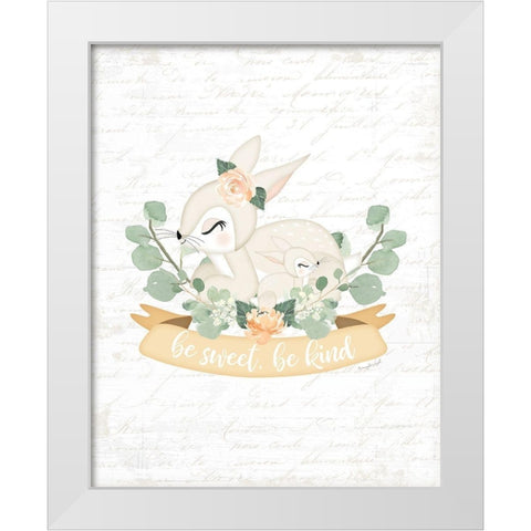 Sweet Little Bunny White Modern Wood Framed Art Print by Pugh, Jennifer