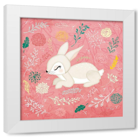 Woodland Bunny White Modern Wood Framed Art Print by Pugh, Jennifer