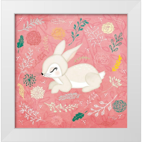 Woodland Bunny White Modern Wood Framed Art Print by Pugh, Jennifer