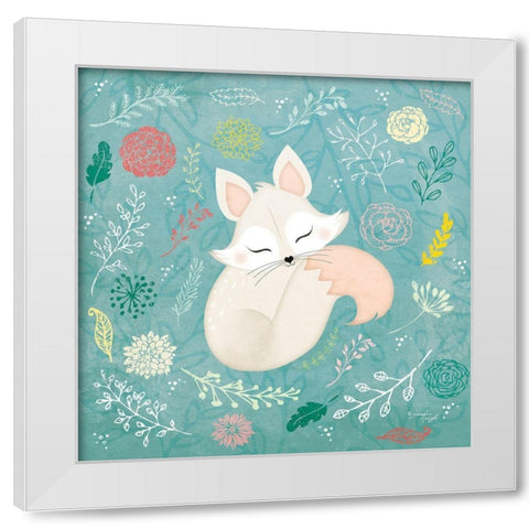 Woodland Fox White Modern Wood Framed Art Print by Pugh, Jennifer