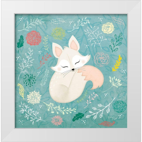 Woodland Fox White Modern Wood Framed Art Print by Pugh, Jennifer