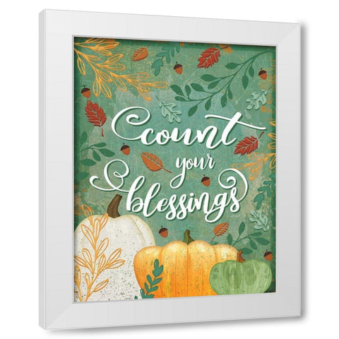 Count Your Blessings White Modern Wood Framed Art Print by Pugh, Jennifer