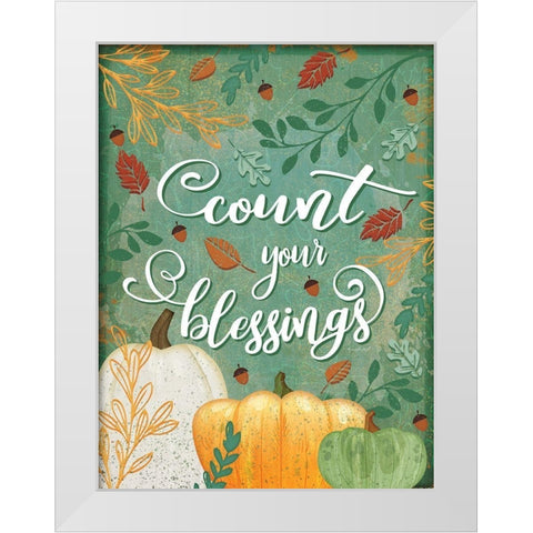 Count Your Blessings White Modern Wood Framed Art Print by Pugh, Jennifer