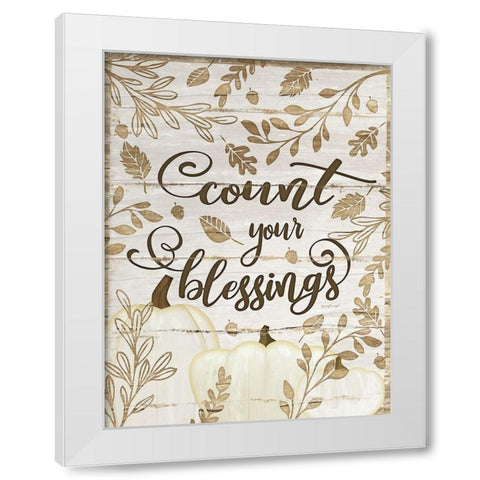 Count Your Blessings White Modern Wood Framed Art Print by Pugh, Jennifer