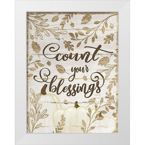 Count Your Blessings White Modern Wood Framed Art Print by Pugh, Jennifer