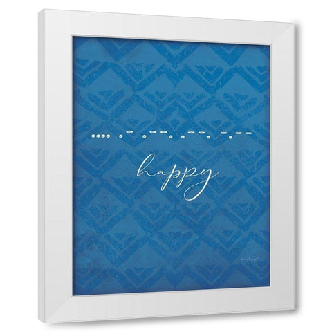 Happy White Modern Wood Framed Art Print by Pugh, Jennifer