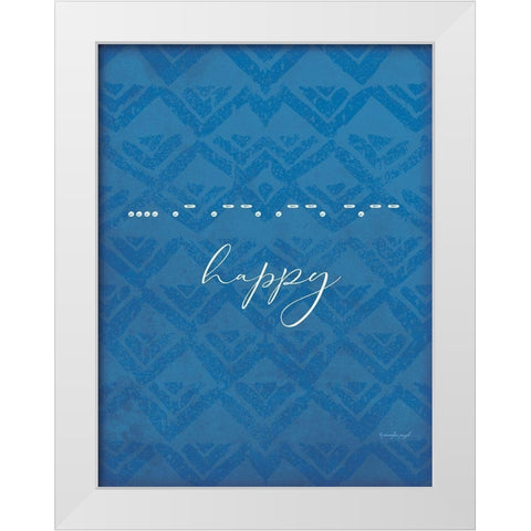 Happy White Modern Wood Framed Art Print by Pugh, Jennifer