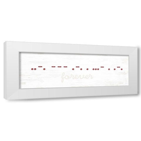 Forever Morse Code White Modern Wood Framed Art Print by Pugh, Jennifer