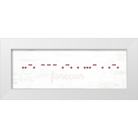 Forever Morse Code White Modern Wood Framed Art Print by Pugh, Jennifer