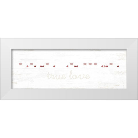 True Love Morse Code White Modern Wood Framed Art Print by Pugh, Jennifer