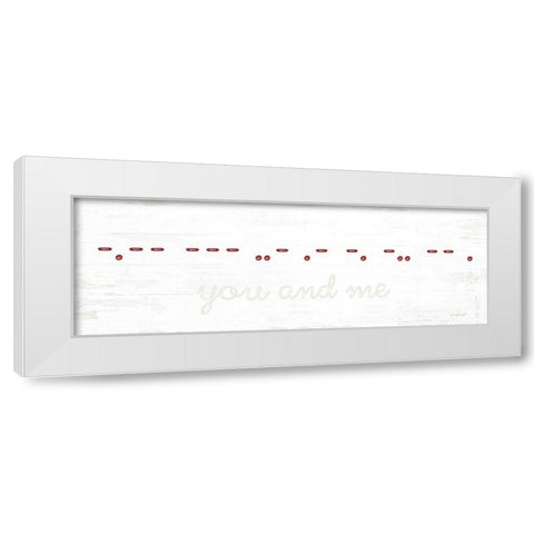 You and Me Morse Code White Modern Wood Framed Art Print by Pugh, Jennifer