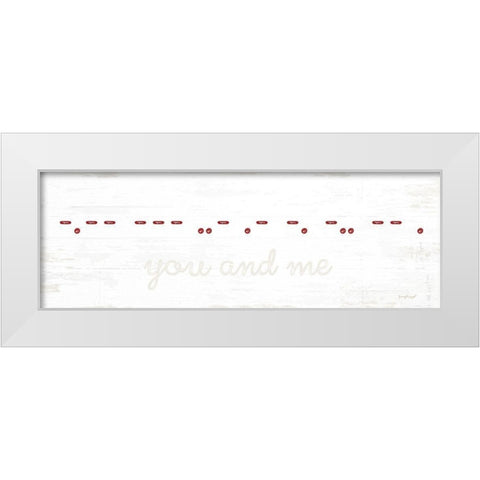 You and Me Morse Code White Modern Wood Framed Art Print by Pugh, Jennifer