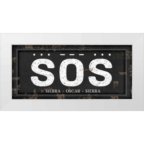 SOS White Modern Wood Framed Art Print by Pugh, Jennifer