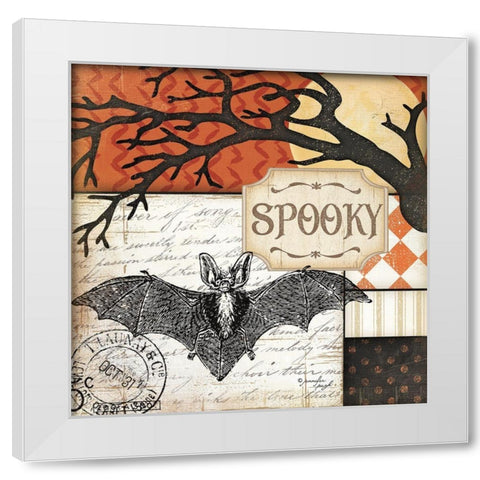 Spooky White Modern Wood Framed Art Print by Pugh, Jennifer