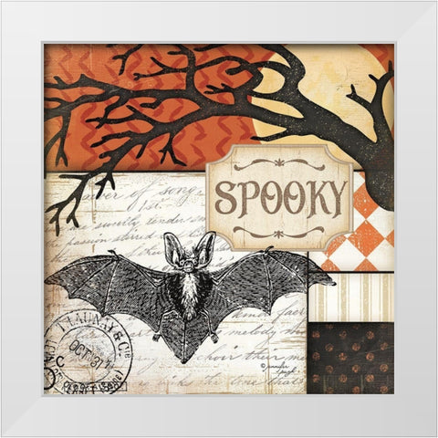 Spooky White Modern Wood Framed Art Print by Pugh, Jennifer