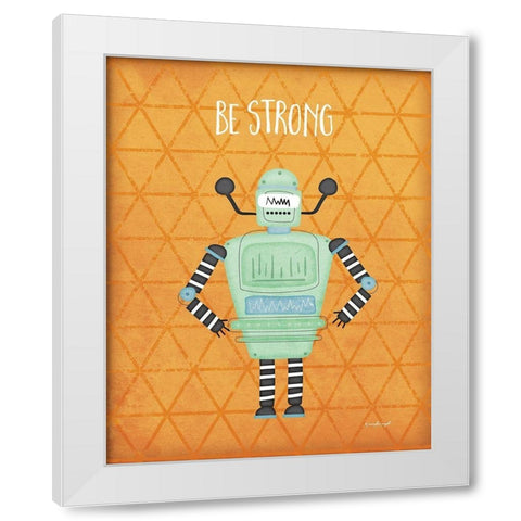 Strong Bot White Modern Wood Framed Art Print by Pugh, Jennifer