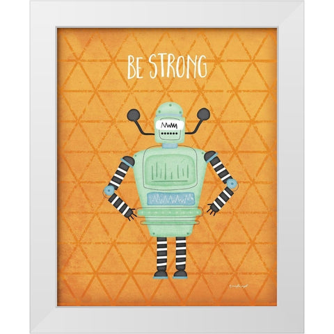 Strong Bot White Modern Wood Framed Art Print by Pugh, Jennifer