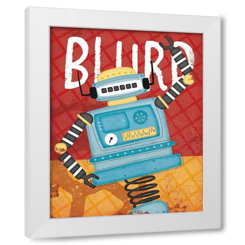 Blurp Bot White Modern Wood Framed Art Print by Pugh, Jennifer