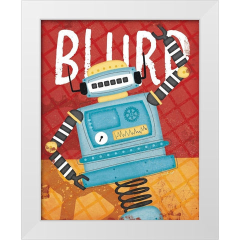 Blurp Bot White Modern Wood Framed Art Print by Pugh, Jennifer