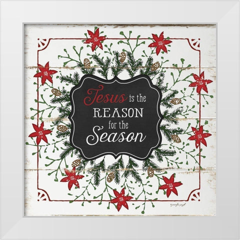 The Reason for the Season White Modern Wood Framed Art Print by Pugh, Jennifer