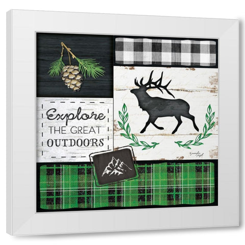 Explore the Great Outdoors White Modern Wood Framed Art Print by Pugh, Jennifer