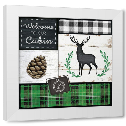 Welcome to Our Cabin White Modern Wood Framed Art Print by Pugh, Jennifer