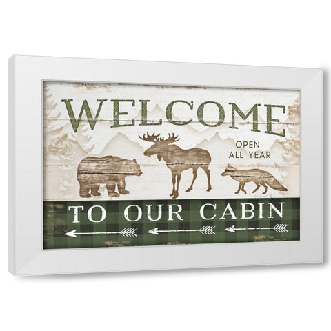 Welcome to Our Cabin White Modern Wood Framed Art Print by Pugh, Jennifer