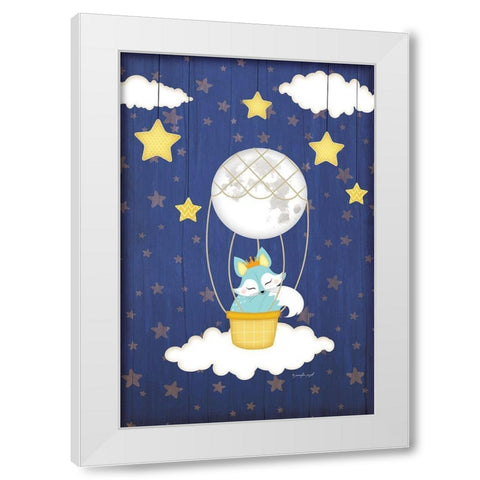 I Love You to the Moon White Modern Wood Framed Art Print by Pugh, Jennifer